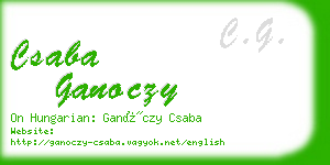 csaba ganoczy business card